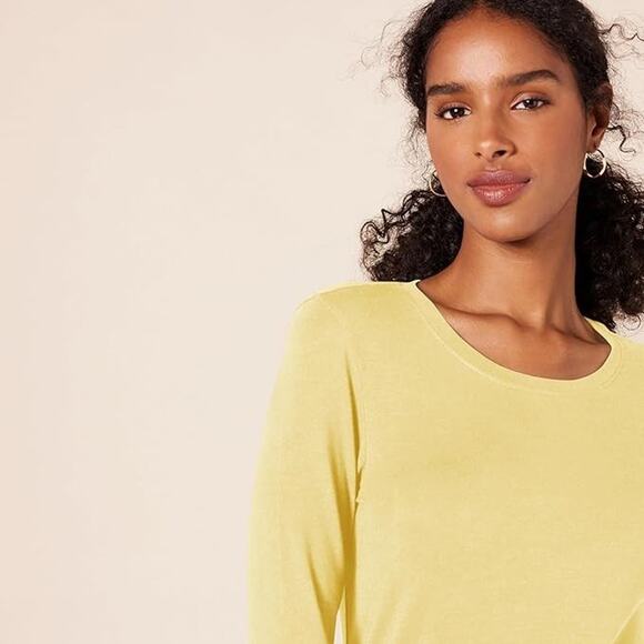 AMAZON ESSENTIALS WOMENS REGULAR FIT LONG SLEEVE CREWNECK T-SHIRT MEDIUM NWT - Picture 5 of 5